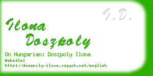 ilona doszpoly business card